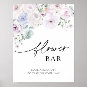 Violet and Lavender Flower Bouquet Bar Poster