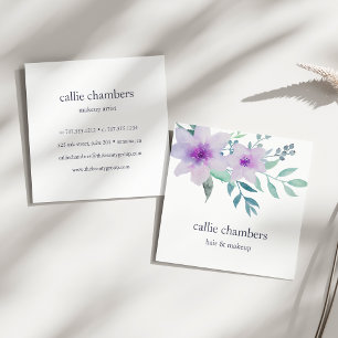 Violet and Sage Floral Square Business Card