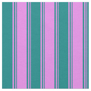 Violet and Teal Coloured Striped/Lined Pattern Fabric