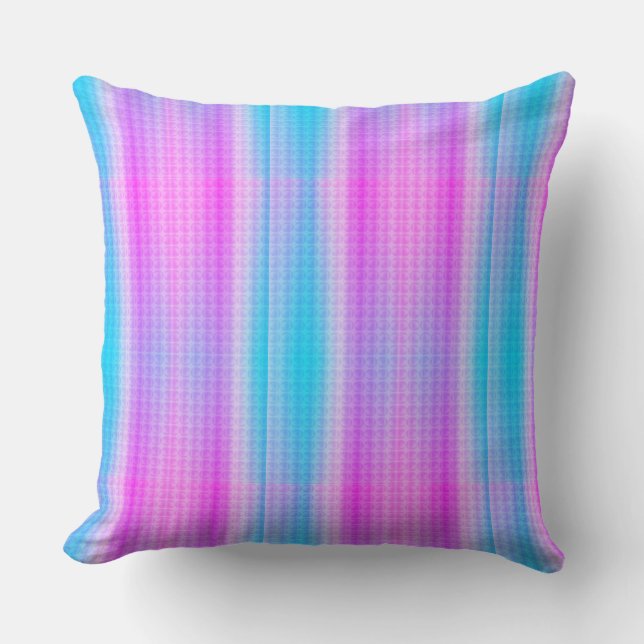 Violet and Turquoise Stripes & Polka Dots Cushion (Front)