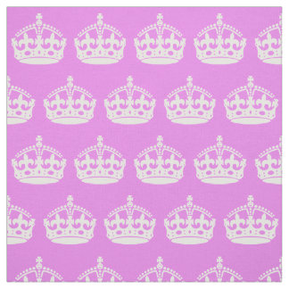 Violet and White Crown Fabric