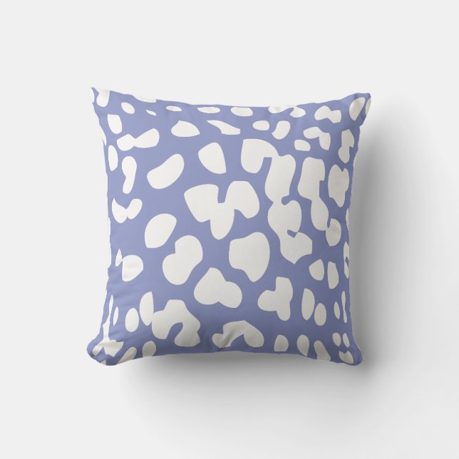 Violet and White Leopard Print Throw Pillow (Front)