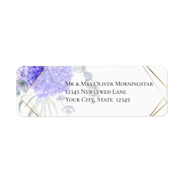 Violet Anemone Flowers Return Address Label (Front)