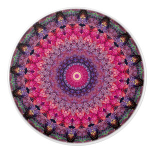 Violet Antique Floral Bohemian Pattern   Ceramic Knob