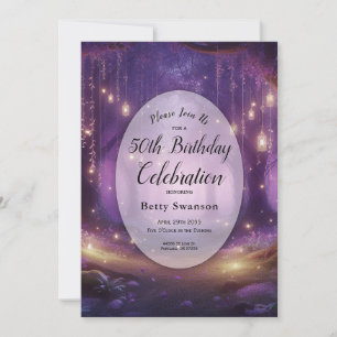 Violet at Midnight Enchanted Forest Birthday Invitation