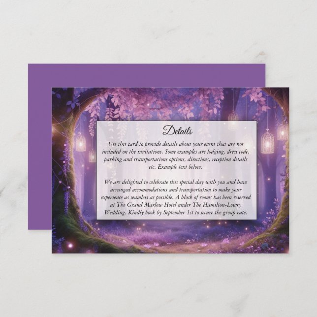 Violet at Midnight Enchanted Forest Enclosure Card (Front/Back)
