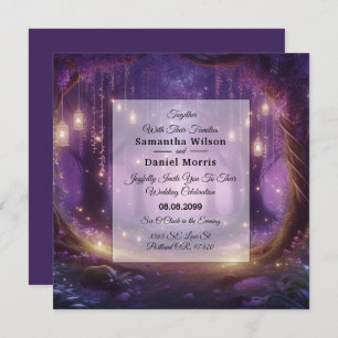 Violet at Midnight Enchanted Forest Wedding Invitation