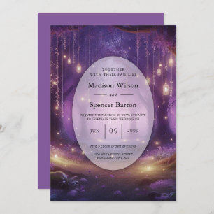 Violet at Midnight Enchanted Forest Wedding Invitation