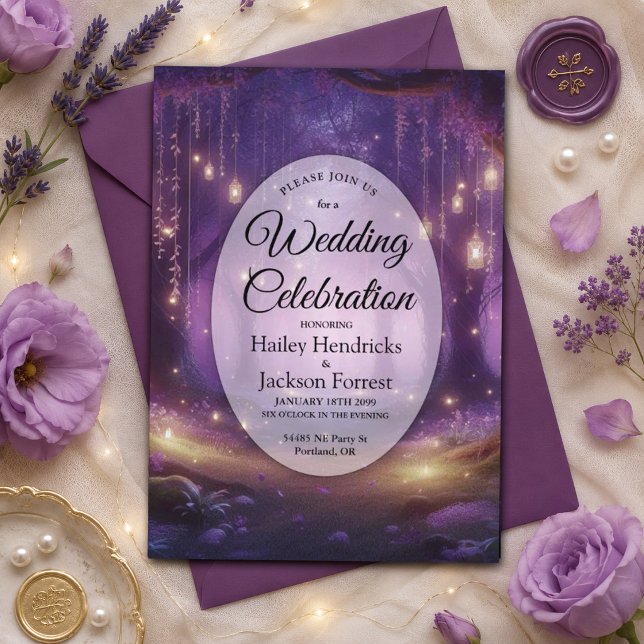 Violet at Midnight Enchanted Forest Wedding Invitation (Creator Uploaded)