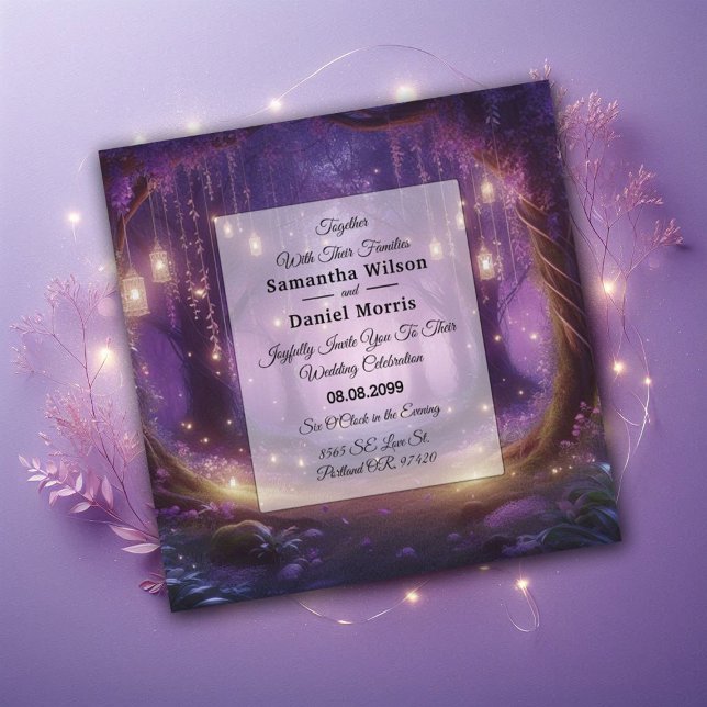 Violet at Midnight Enchanted Forest Wedding Invitation (Creator Uploaded)