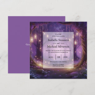 Violet at Midnight Enchanted Forest Wedding Invitation