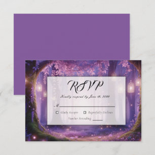 Violet at Midnight Enchanted Forest Wedding RSVP Card