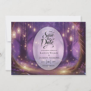 Violet at Midnight Enchanted Forest Wedding Save The Date