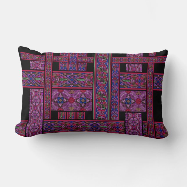 Violet Aurora Stained Glass Lumbar Pillow (Front)