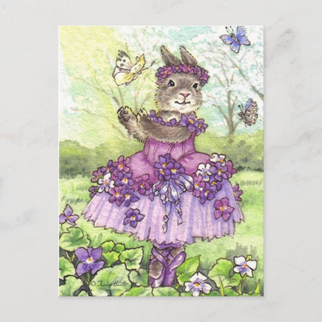 Violet Ballerina Bunny cute Postcard (Front)