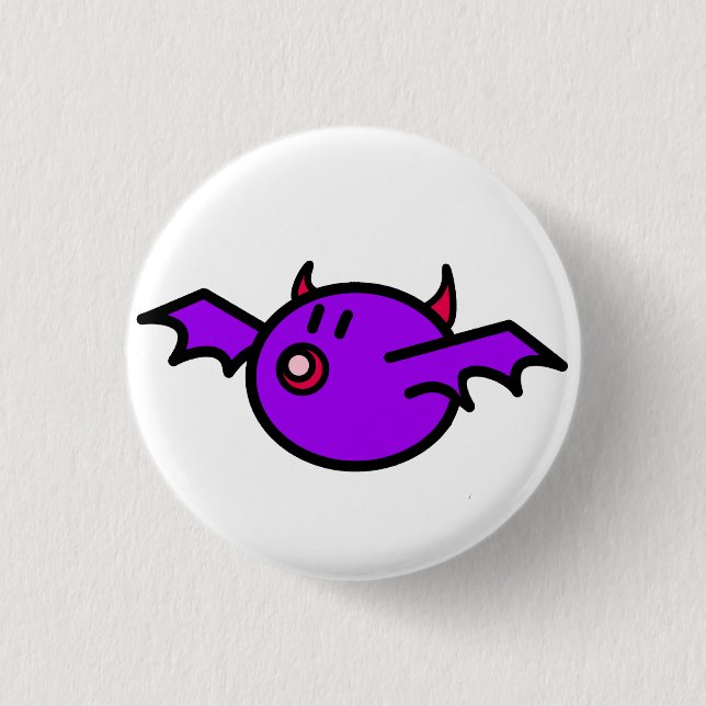 Violet Bat (White background) 3 Cm Round Badge (Front)