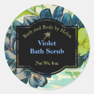 Violet Bath and Body Care Label - circle