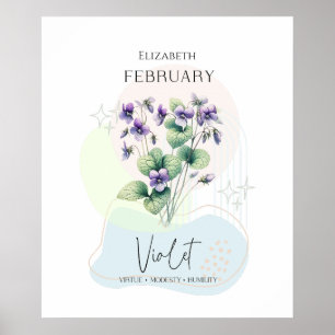 Violet Birth Flower for February Poster