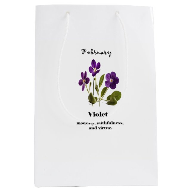 violet birth flower gift bag  (Front)
