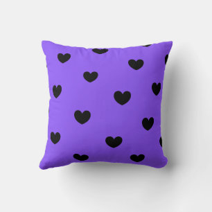 Violet Black Cute Cosy Modern Romantic Chic Heart  Cushion