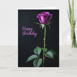 Violet Bloom Birthday Wish Card