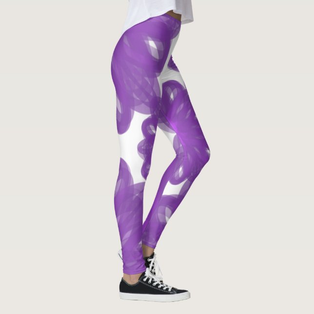 Violet Bloom Mandala Pattern Leggings (Right)
