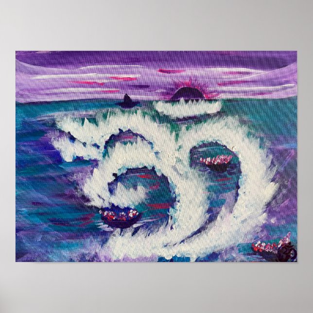 Violet Bloom - Om Canvas Painting Poster (Front)