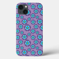 Violet Blue Flowers Pattern