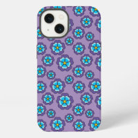 Violet Blue Flowers Pattern