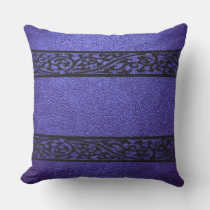 Violet Blue Leather Cushion
