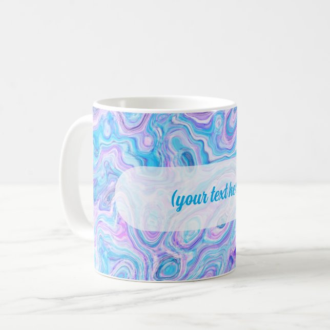 Violet Blue Marble Texture Abstract Liquid Paint Coffee Mug (Front Left)