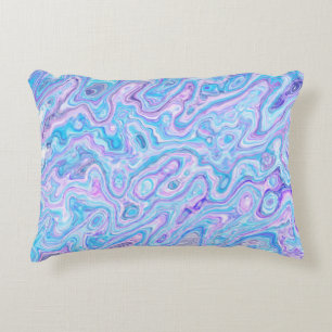 Violet Blue Marble Texture Abstract Liquid Paint Decorative Cushion