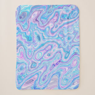 Violet Blue Marble Texture Abstract Liquid Paint Sherpa Blanket