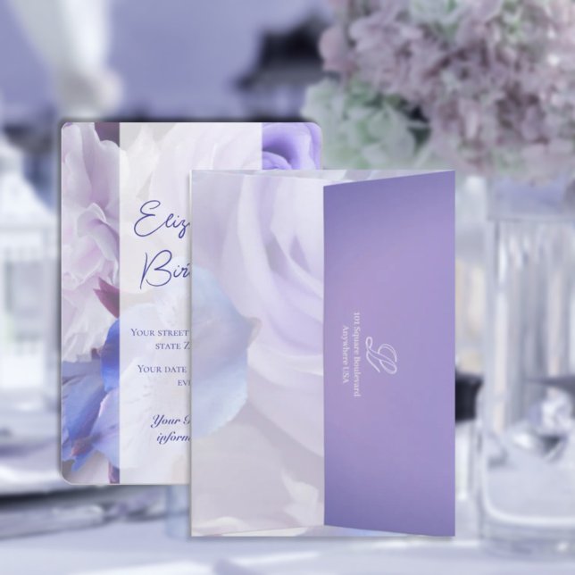 Violet Blue Rose Floral Envelope (Creator Uploaded)