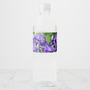 Violet Blue Siberian Iris Water Bottle Label