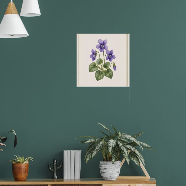 Violet Botanical, February Birth Flower Poster (Living Room 1)