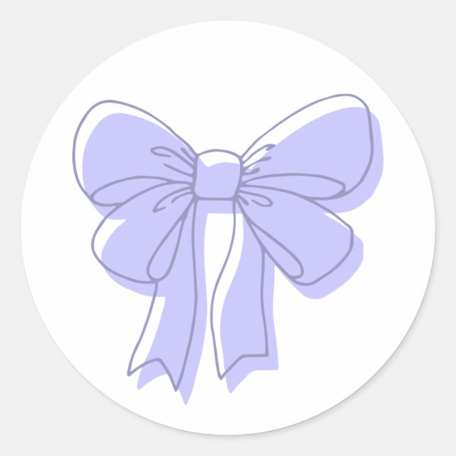 Violet bow classic round sticker (Front)
