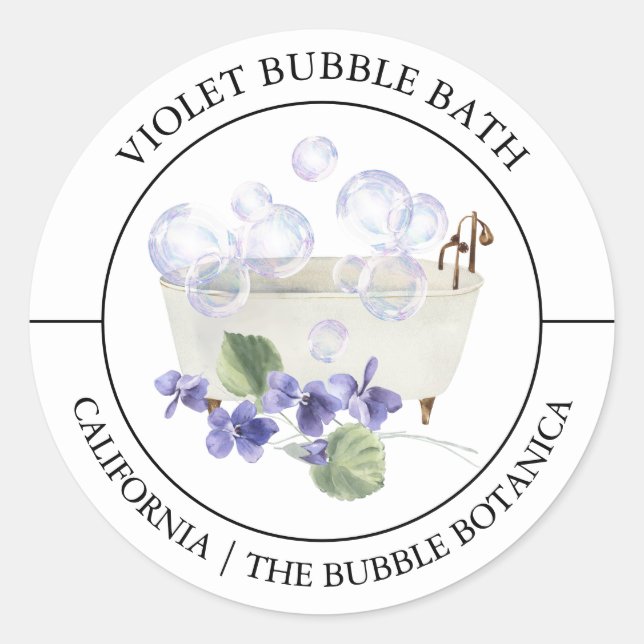 Violet Bubble Bath label (Front)