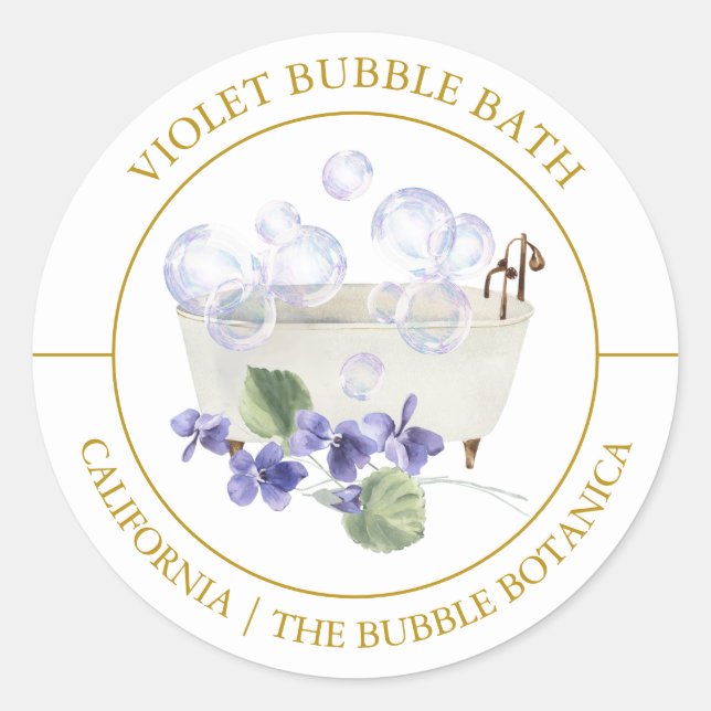 Violet Bubble Bath label (Front)