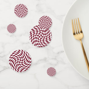 Violet Burgundy Wedding Collection Check Chequered Confetti
