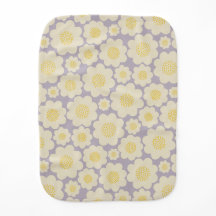Violet Burp Cloth With Simple Flowers