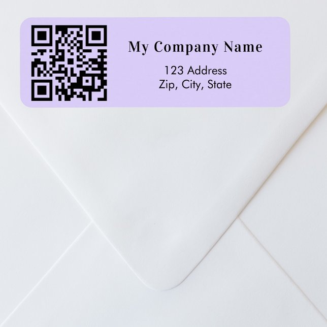 Violet business qr code return address label (Creator Uploaded)