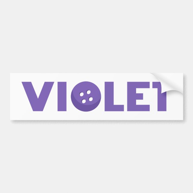 Violet button bumper sticker (Front)