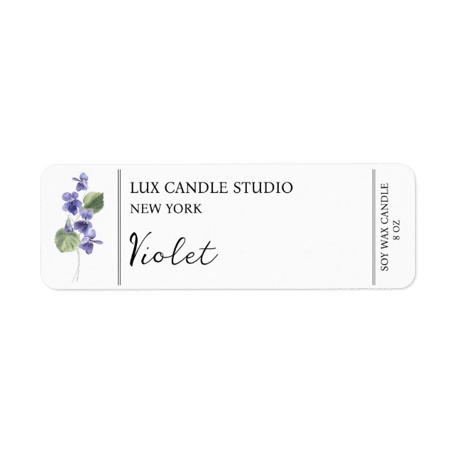 Violet Candle Label Return Address Label (Front)