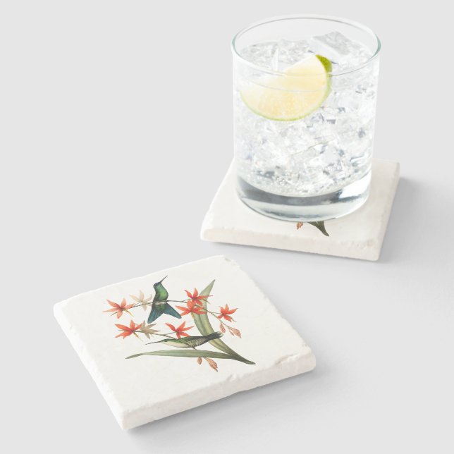 Violet Capped Wood Nymph Hummingbird Stone Coaster (Side)