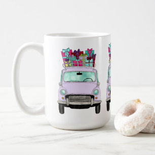 Violet Car with Christmas Gifts Coffee Mug