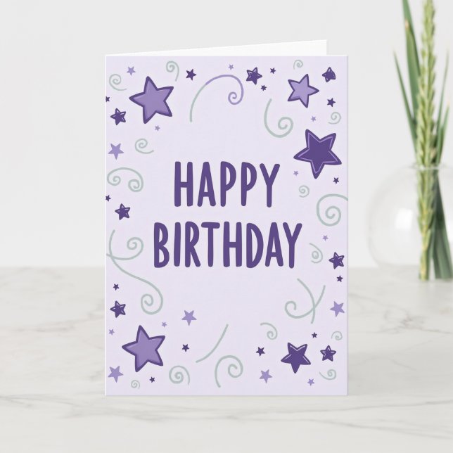 Violet Celestial Birthday Card (Front)