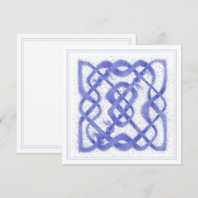 VIOLET CELTIC KNOT 5.25" Square Flat Card (Front/Back)