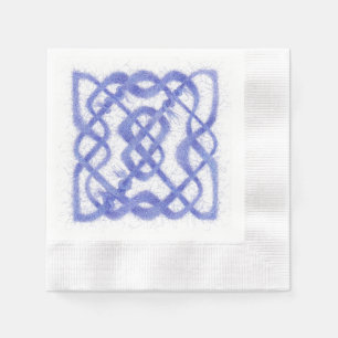 VIOLET CELTIC KNOT Coined Cocktail Paper Napkins