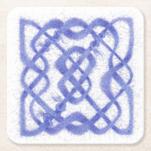 VIOLET CELTIC KNOT Square Paper Coasters